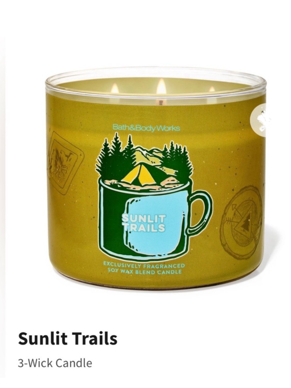 Bath & Body Works “Sunlit Trails” 3-Wick Candle w Decorative Metal Lid | NIB